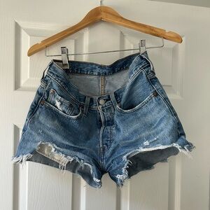 High waist cut off shorts.  Levi's.